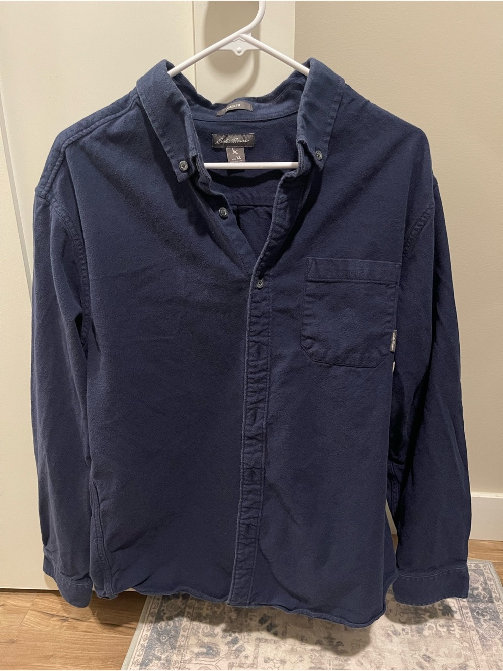 Eddie Bauer Navy Button-Down Casual Shirt